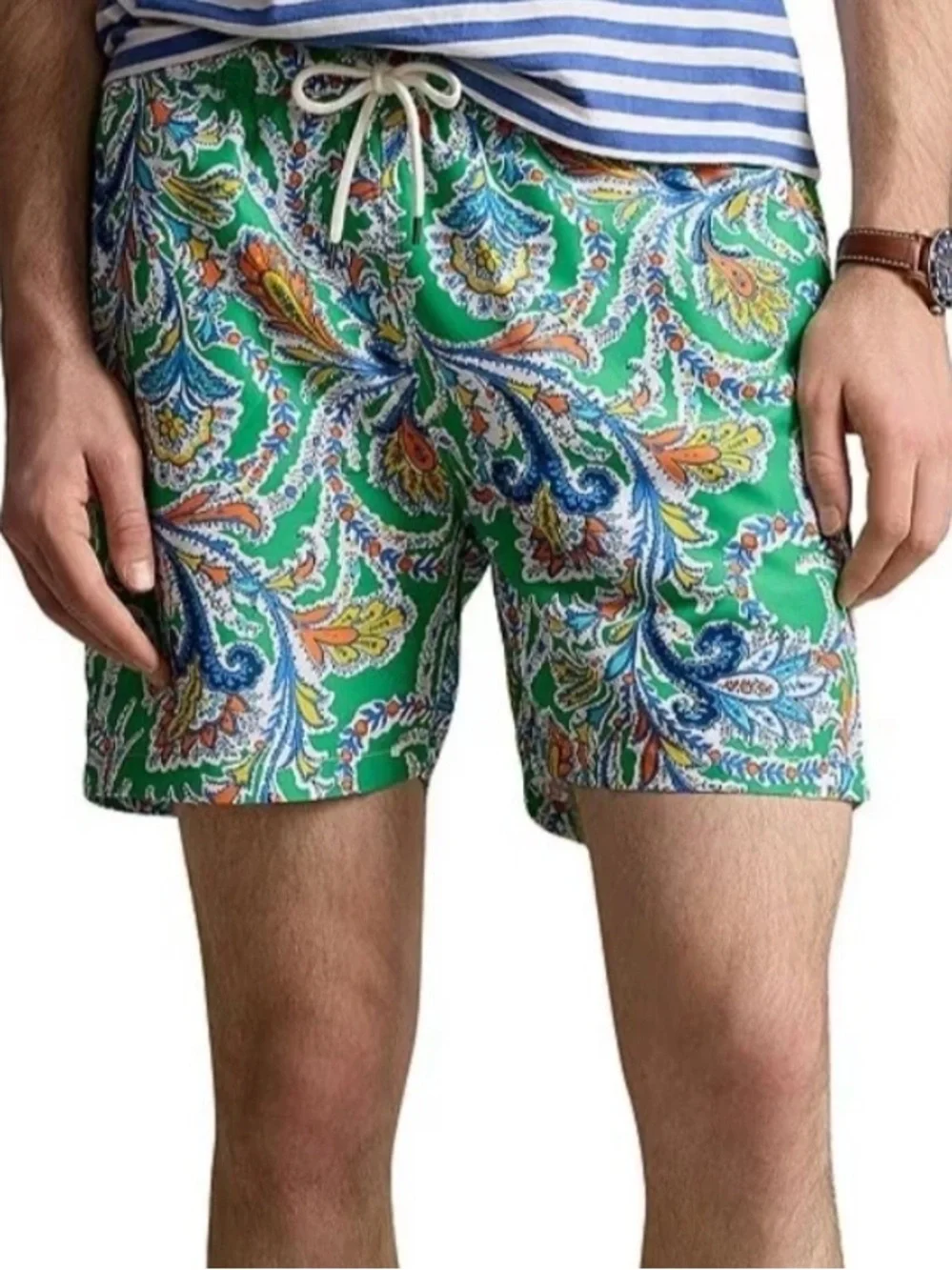 Polo‎ Ralph Lauren Swim Trunk Shorts Green Blue Orange Swimwear Men's 2XLT